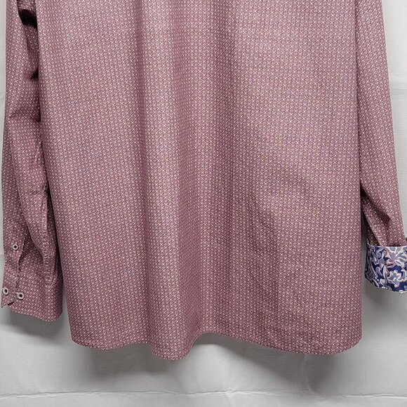 Johnston & Murphy Shirt Button Up Mens 3XL Flip Cuff Long Sleeve Geometric - Picture 11 of 15